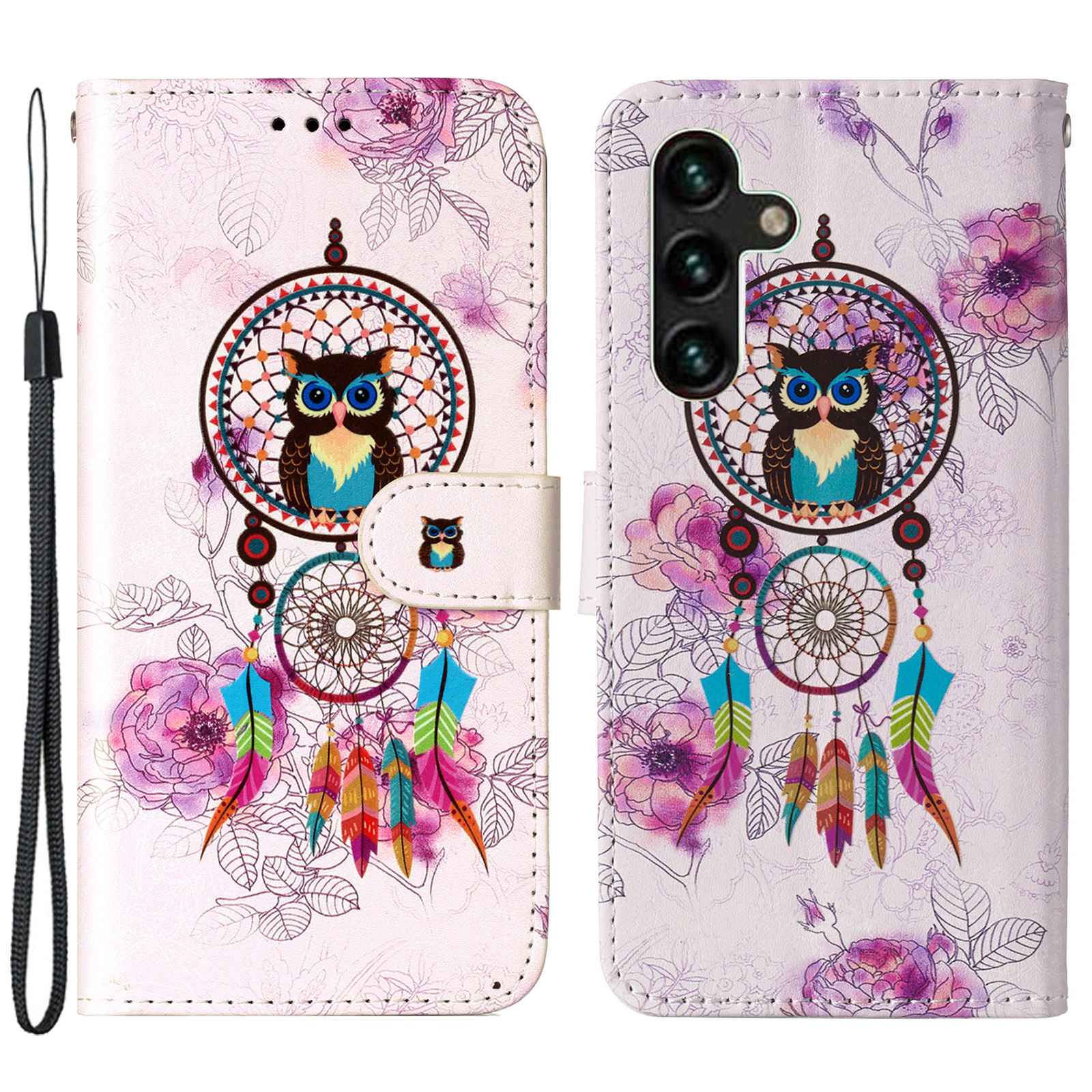 For Samsung Galaxy A04s 4G (164.7 x 76.7 x 9.1 mm) Pattern Embossed Phone Case PU Leather TPU Wallet Case with Stand / Hand Strap