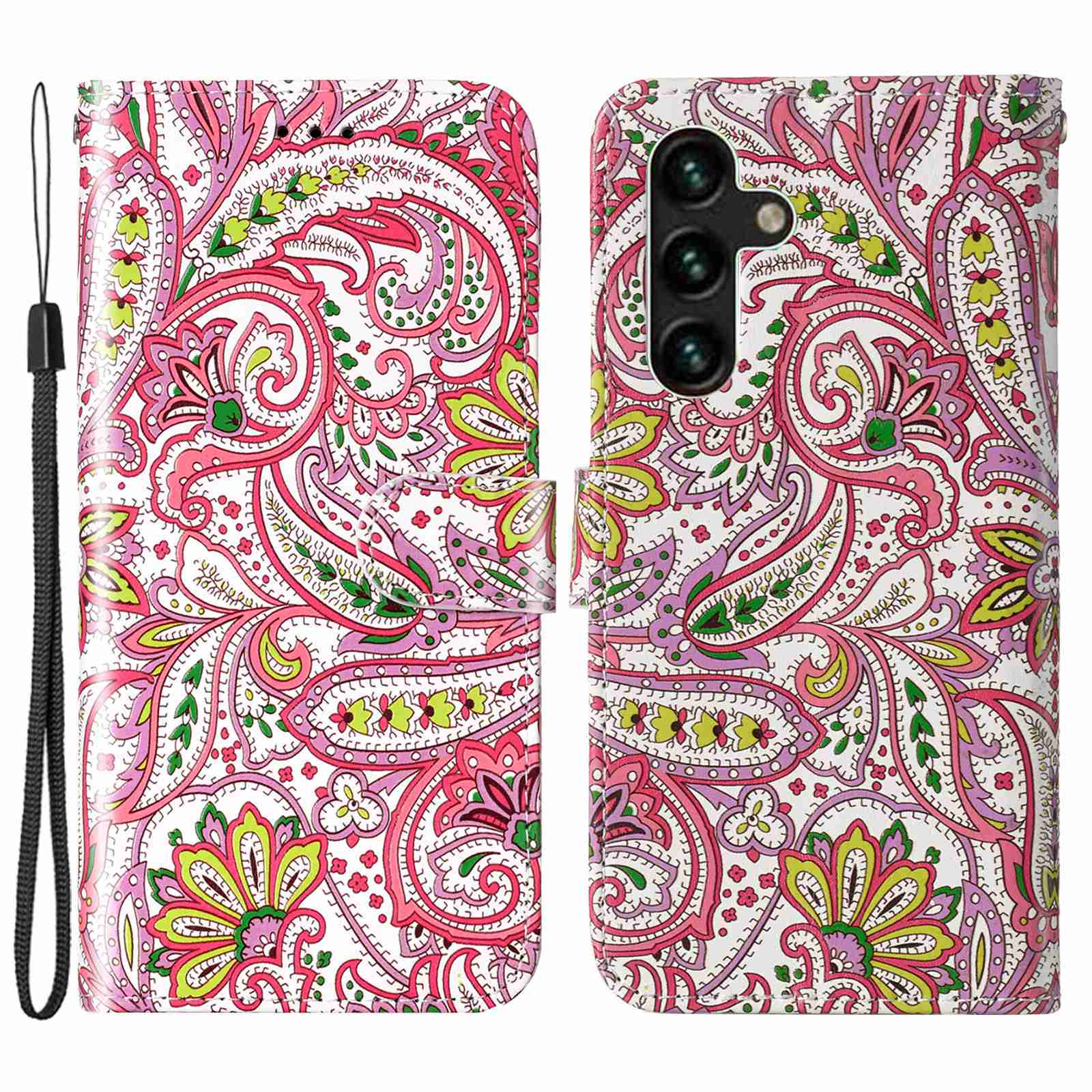 For Samsung Galaxy A04s 4G (164.7 x 76.7 x 9.1 mm) Pattern Embossed Phone Case PU Leather TPU Wallet Case with Stand / Hand Strap