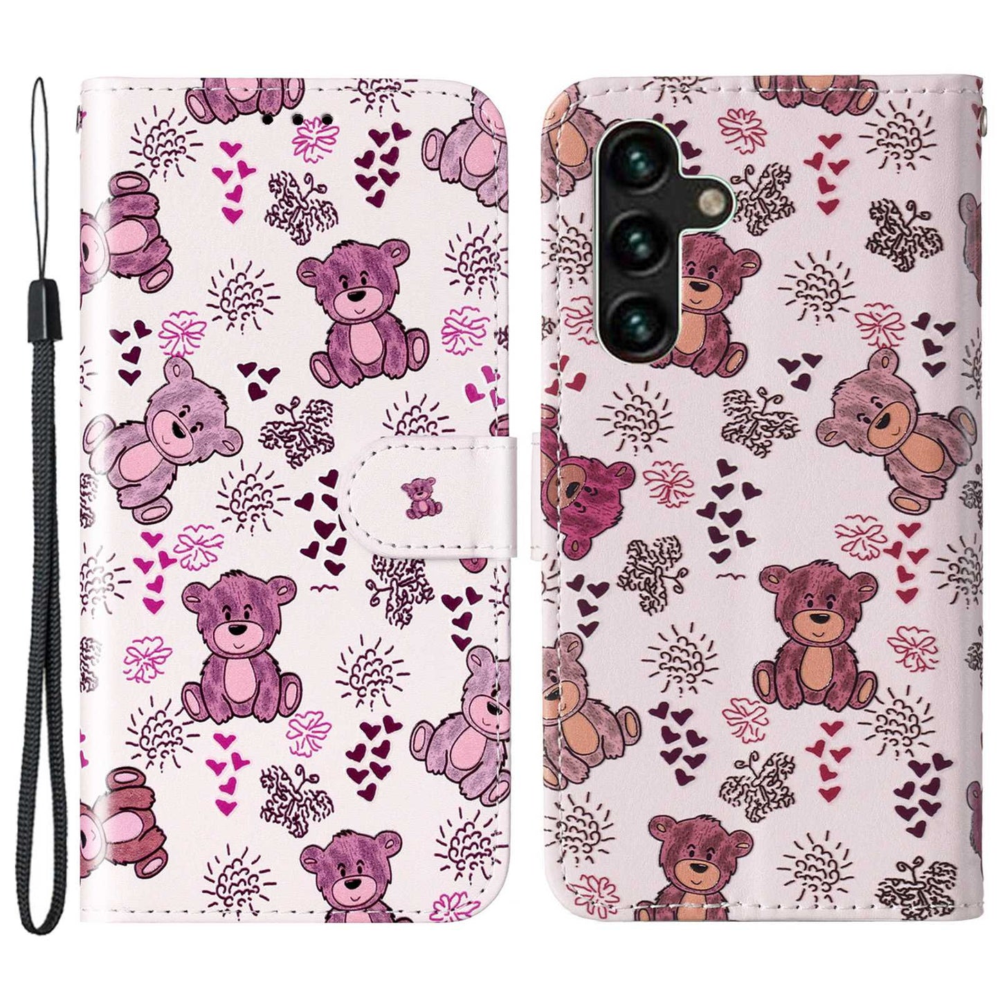 For Samsung Galaxy A04s 4G (164.7 x 76.7 x 9.1 mm) Pattern Embossed Phone Case PU Leather TPU Wallet Case with Stand / Hand Strap