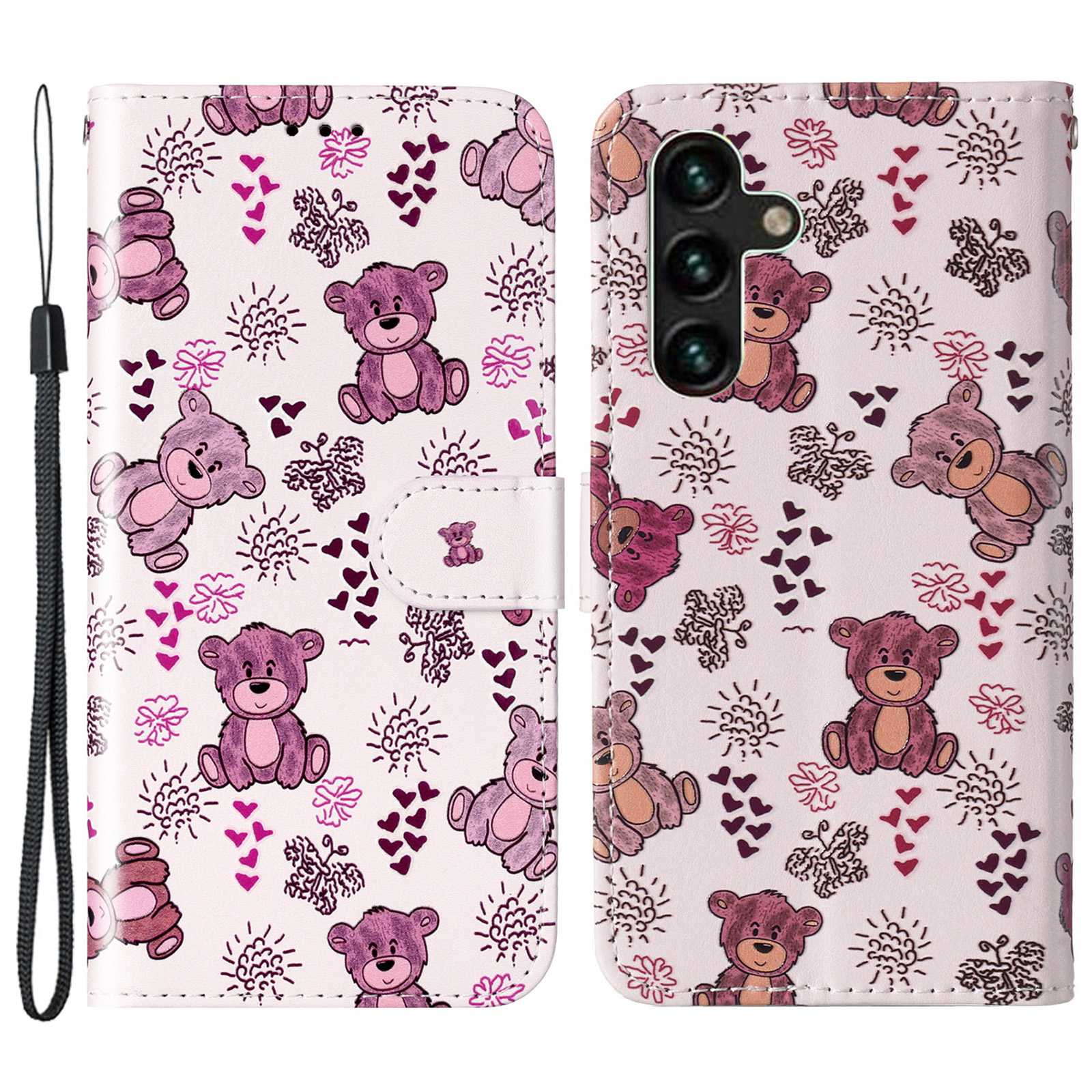 For Samsung Galaxy A04s 4G (164.7 x 76.7 x 9.1 mm) Pattern Embossed Phone Case PU Leather TPU Wallet Case with Stand / Hand Strap