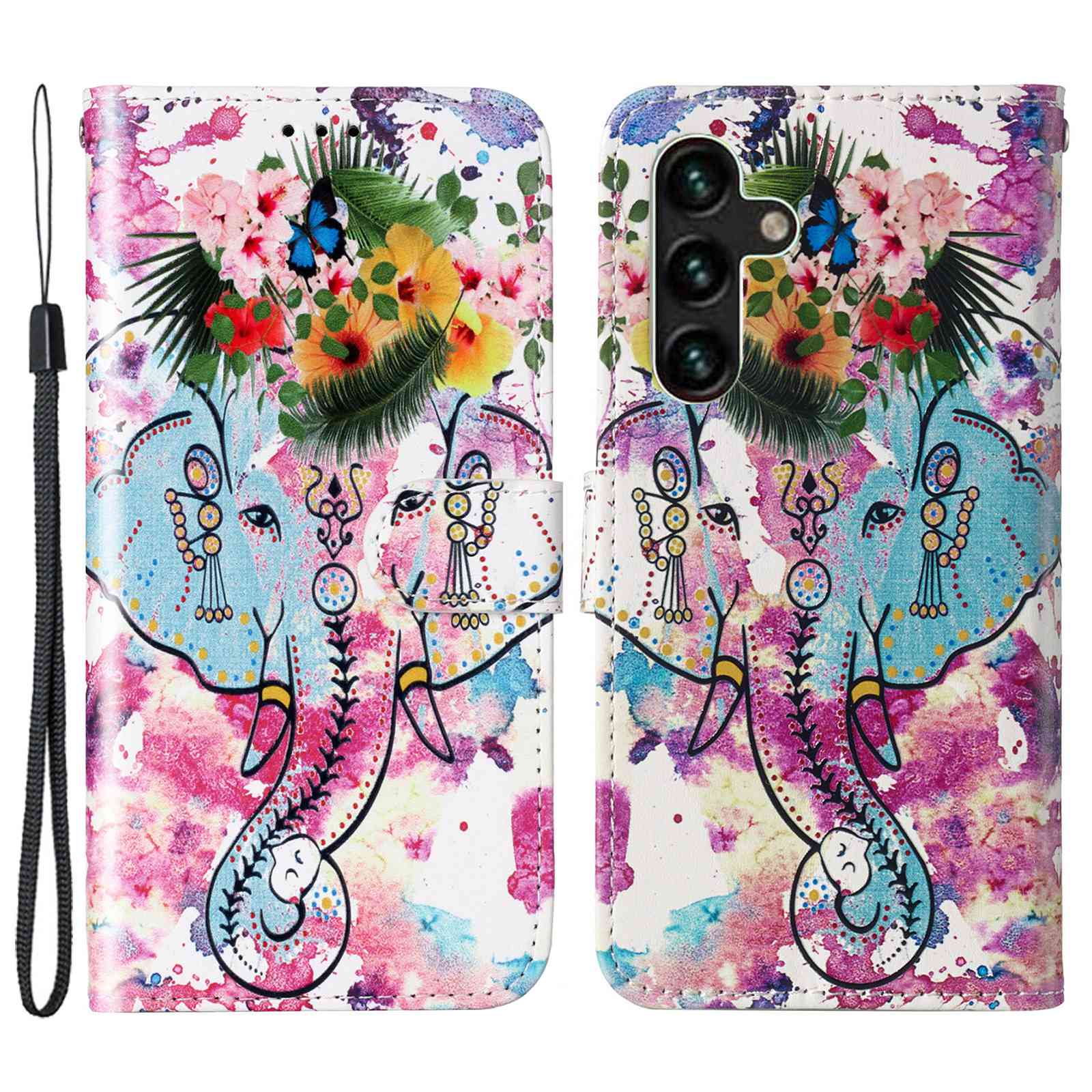 For Samsung Galaxy A04s 4G (164.7 x 76.7 x 9.1 mm) Pattern Embossed Phone Case PU Leather TPU Wallet Case with Stand / Hand Strap