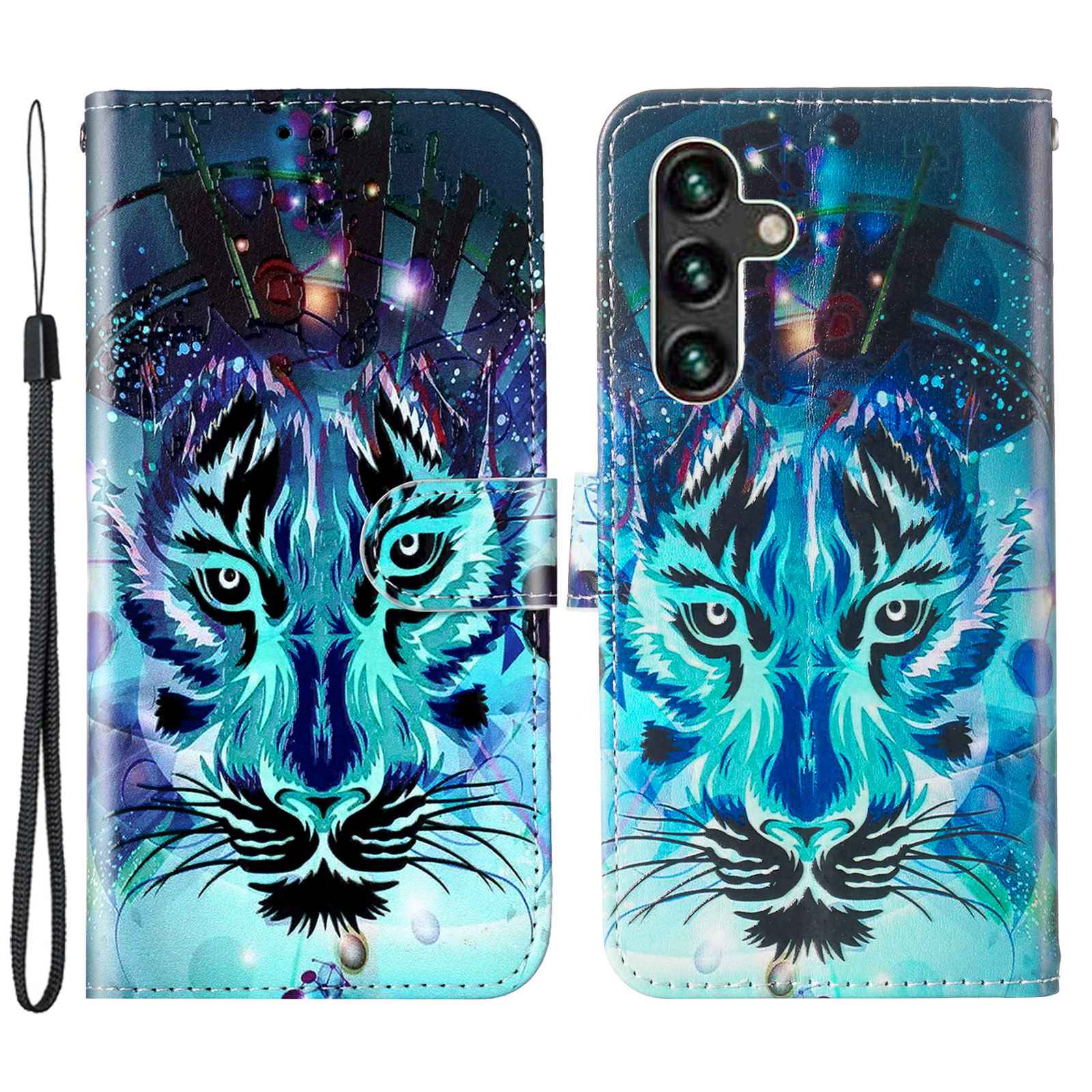 For Samsung Galaxy A04s 4G (164.7 x 76.7 x 9.1 mm) Pattern Embossed Phone Case PU Leather TPU Wallet Case with Stand / Hand Strap