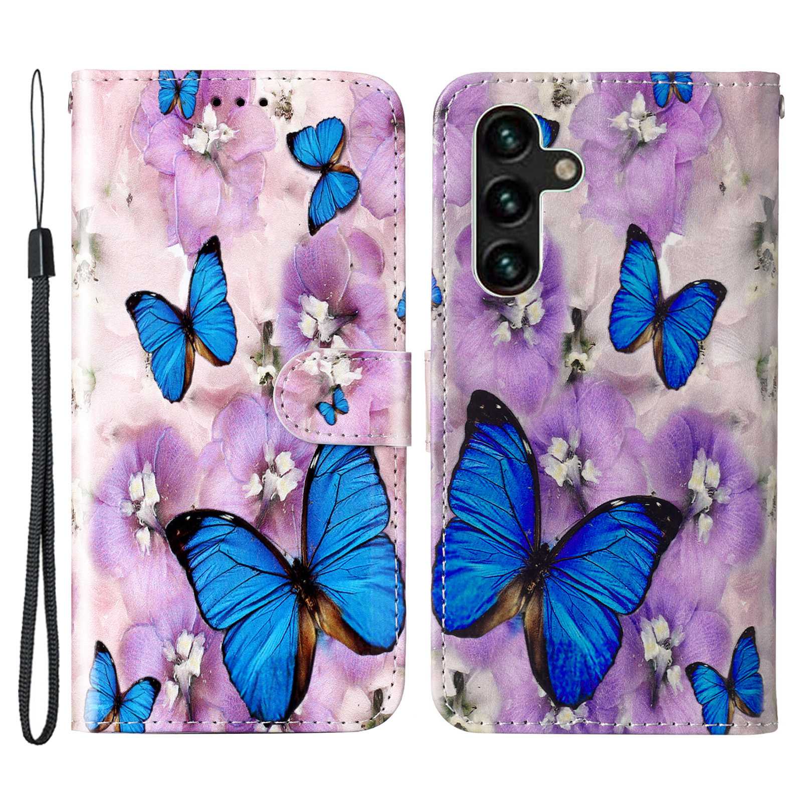 For Samsung Galaxy A04s 4G (164.7 x 76.7 x 9.1 mm) Pattern Embossed Phone Case PU Leather TPU Wallet Case with Stand / Hand Strap