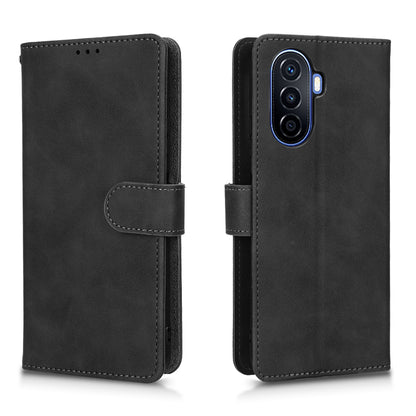 For Huawei nova Y70 4G Skin-touch Feeling Flip Phone Shell Wallet Stand Phone Case Folio PU Leather + TPU Cover