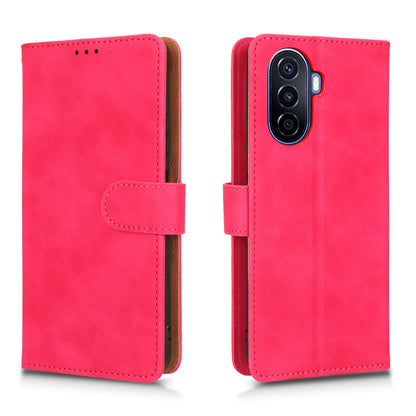 For Huawei nova Y70 4G Skin-touch Feeling Flip Phone Shell Wallet Stand Phone Case Folio PU Leather + TPU Cover