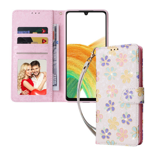For Samsung Galaxy A53 5G Lacquered PU Leather Case Stand Wallet Full Protection RFID Blocking Phone Cover