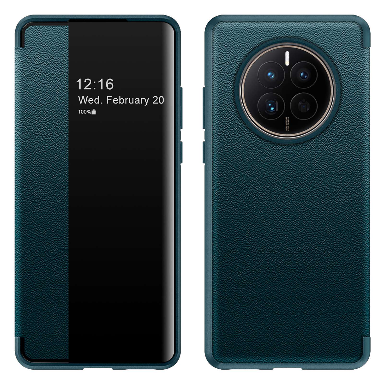 For Huawei Mate 50 4G View Window Design Auto Wake and Sleep Flip Cover PU Leather+TPU+Acrylic Protective Phone Case