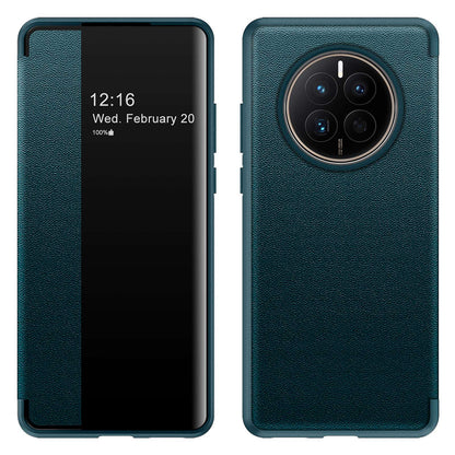 For Huawei Mate 50 4G View Window Design Auto Wake and Sleep Flip Cover PU Leather+TPU+Acrylic Protective Phone Case