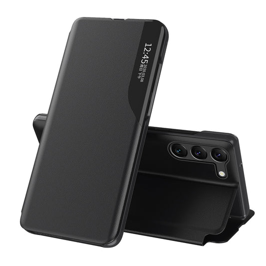 For Samsung Galaxy S23 PU Leather Phone Case View Window Flip Stand Case Magnetic Closure Anti-Scratch Protective Case