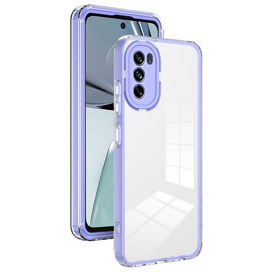 Cellphone Cover for Motorola Moto G62 5G, 3-in-1 Clear TPU Backplate + PC Frame + PC Camera Protection Ring Phone Back Case
