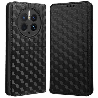 For Huawei Mate 50 Pro 4G Wallet Design Rhombus Pattern Imprinted PU Leather Case Stand Magnetic Absorption Protective Phone Cover