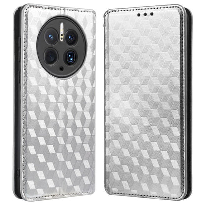 For Huawei Mate 50 Pro 4G Wallet Design Rhombus Pattern Imprinted PU Leather Case Stand Magnetic Absorption Protective Phone Cover