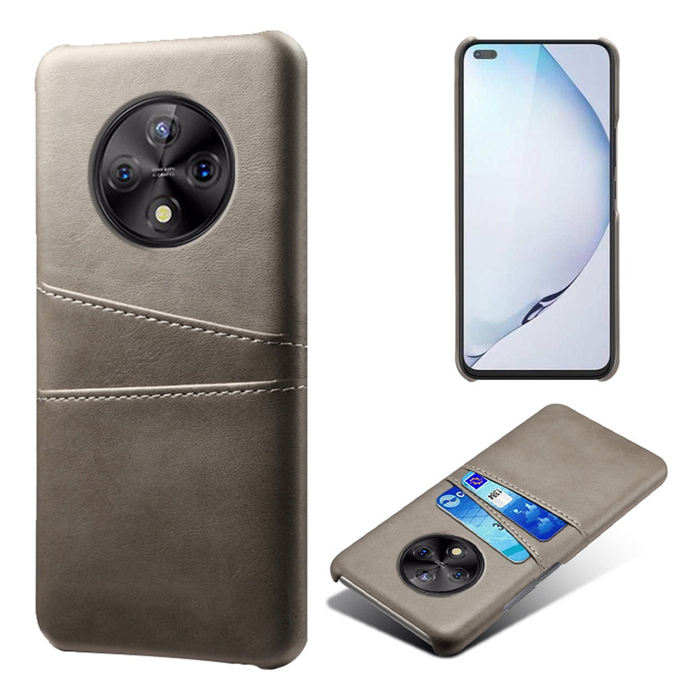 For Huawei Enjoy 50 Pro 4G / nova Y90 4G Dual Card Slots PU Leather Coated PC Cover Shock-absorbing Phone Case