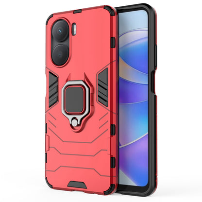 For Honor Play 40 Plus 5G Ring Holder Kickstand Phone Case Hard PC+Soft TPU Scratch-resistant Protective Back Cover
