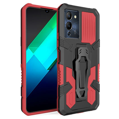 MechWarrior Project for Infinix Note 12 G96 4G Shockproof Protective Case TPU + PC Tough Armor Phone Cover with Back Clip Kickstand