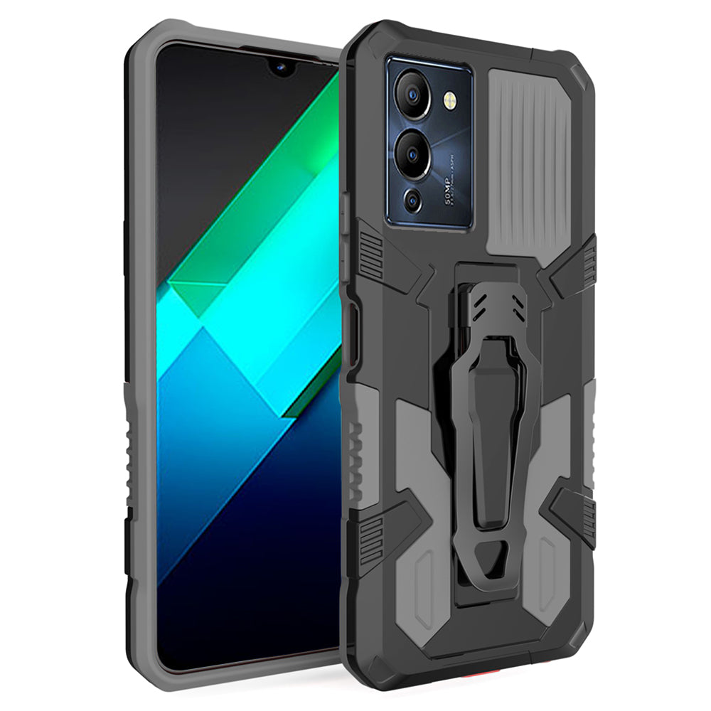 MechWarrior Project for Infinix Note 12 G96 4G Shockproof Protective Case TPU + PC Tough Armor Phone Cover with Back Clip Kickstand