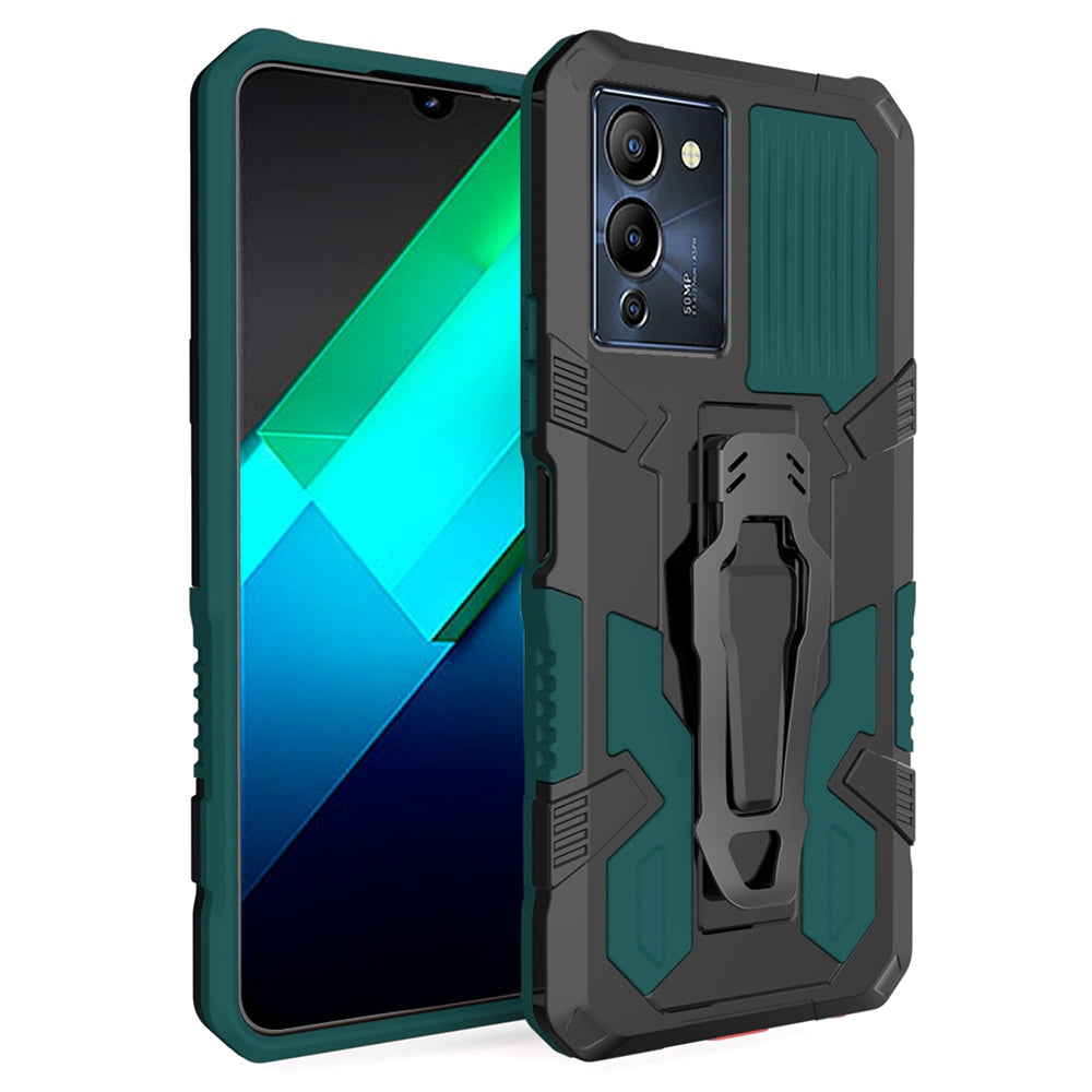 MechWarrior Project for Infinix Note 12 G96 4G Shockproof Protective Case TPU + PC Tough Armor Phone Cover with Back Clip Kickstand