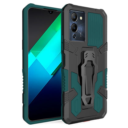 MechWarrior Project for Infinix Note 12 G96 4G Shockproof Protective Case TPU + PC Tough Armor Phone Cover with Back Clip Kickstand