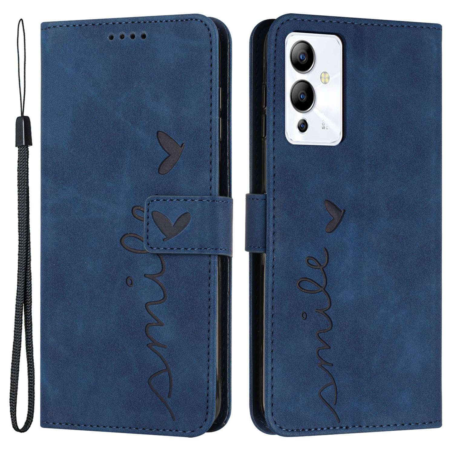 For Infinix Note 12i Heart Shape Imprinting Phone Case Skin-touch Shockproof PU Leather Wallet Stand Magnetic Clasp Cover