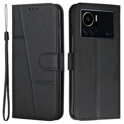 For Infinix Note 12 VIP 4G Anti-scratch Stitching PU Leather Phone Case Wallet Drop-proof Phone Cover with Strap