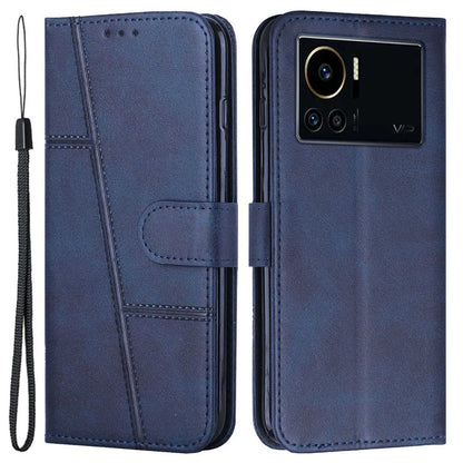 For Infinix Note 12 VIP 4G Anti-scratch Stitching PU Leather Phone Case Wallet Drop-proof Phone Cover with Strap
