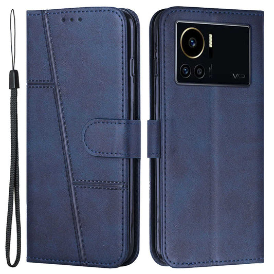 For Infinix Note 12 VIP 4G Anti-scratch Stitching PU Leather Phone Case Wallet Drop-proof Phone Cover with Strap