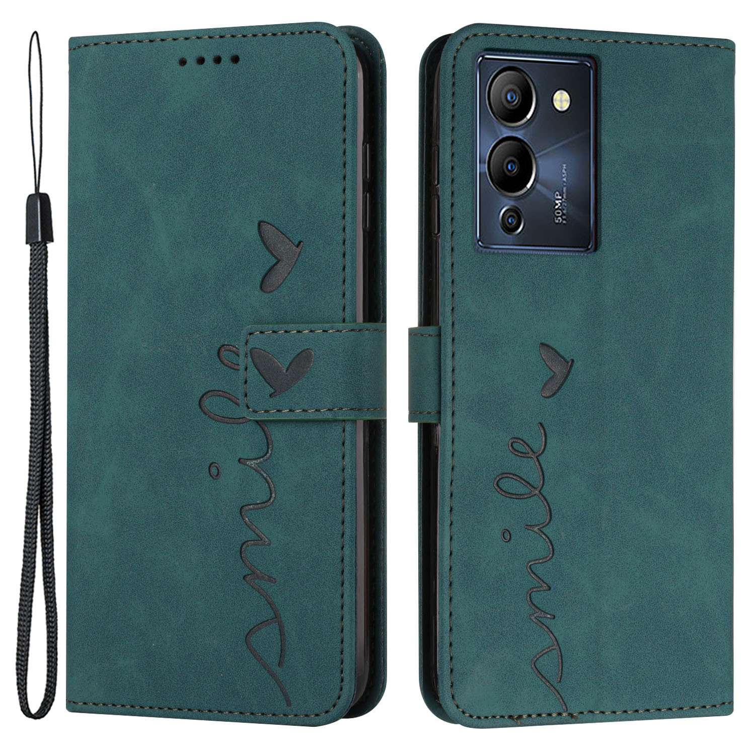 For Infinix Note 12 G96 4G Stand Phone Case Skin-touch Feeling Heart Shape Imprinting Wallet PU Leather Protective Cover