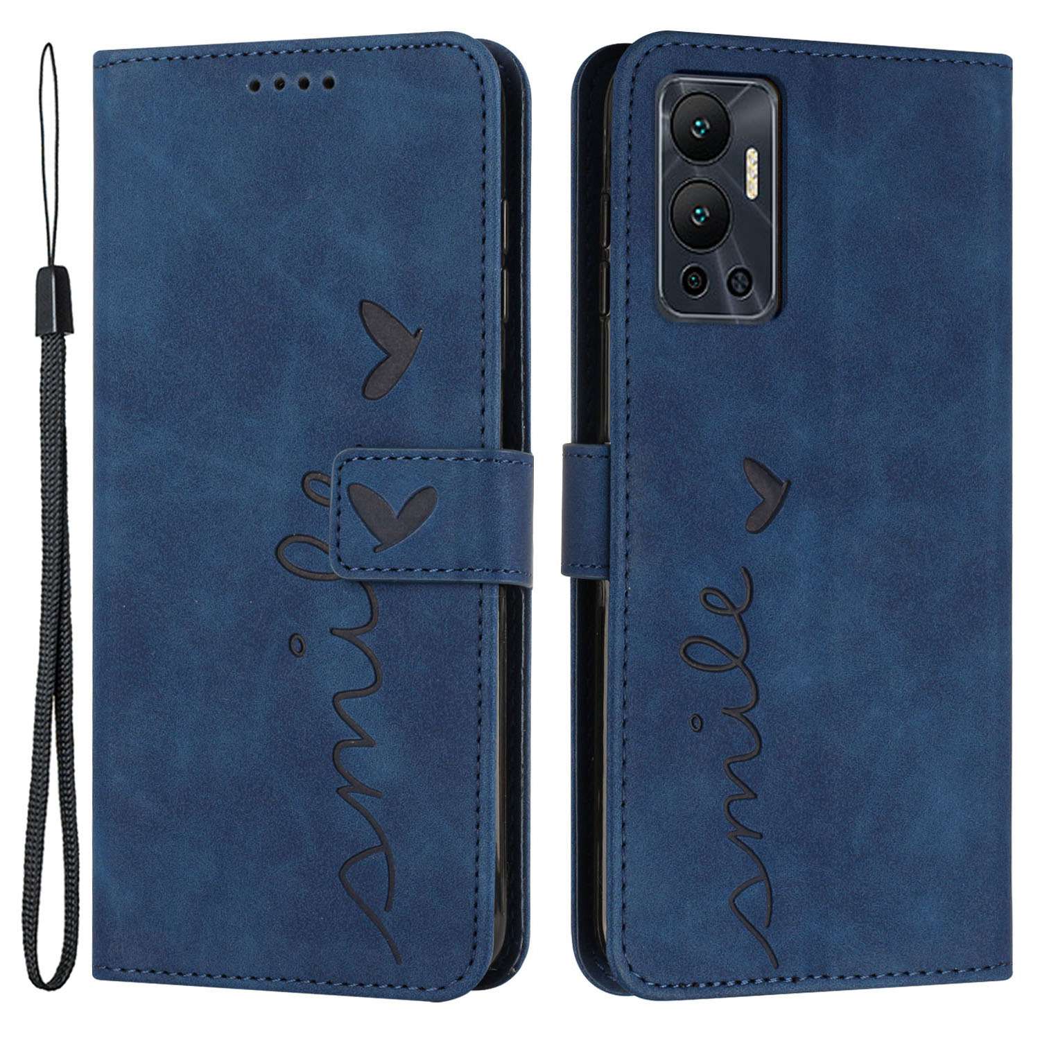For Infinix Hot 12 4G Heart Shape Imprinting Skin-touch Phone Stand Case PU Leather Wallet Folio Flip Cover