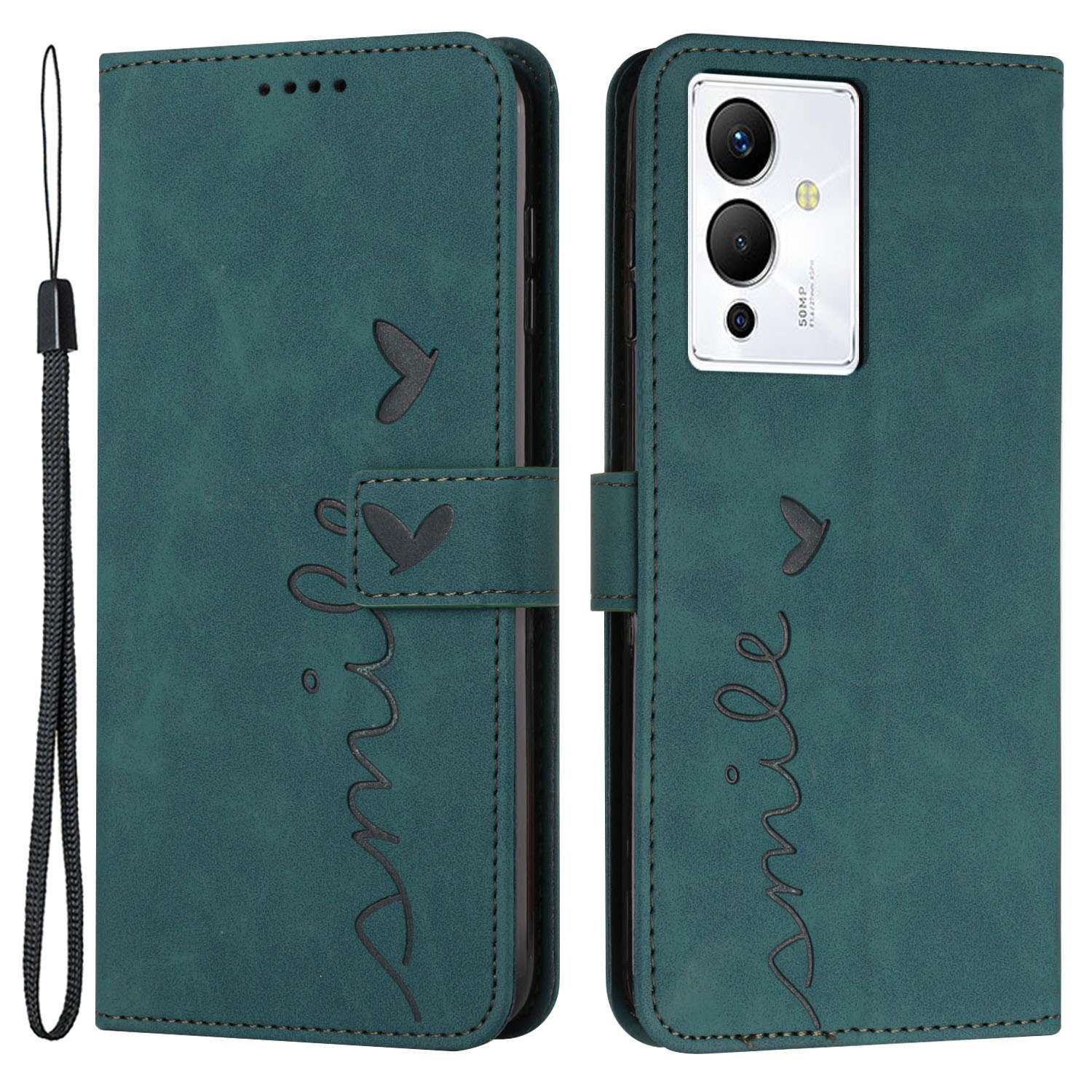 For Infinix Note 12 5G / Note 12 Pro 5G Heart Shape Imprinting Phone Wallet Stand Case Skin-touch PU Leather Protective Cover