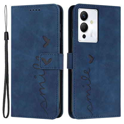 For Infinix Note 12 5G / Note 12 Pro 5G Heart Shape Imprinting Phone Wallet Stand Case Skin-touch PU Leather Protective Cover