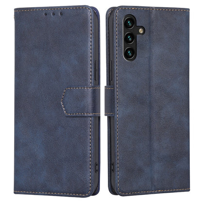 For Samsung Galaxy A04s 4G (164.7 x 76.7 x 9.1 mm) Cowhide Texture PU Leather Phone Stand Wallet Case RFID Blocking Magnetic Clasp Well-protected Cover