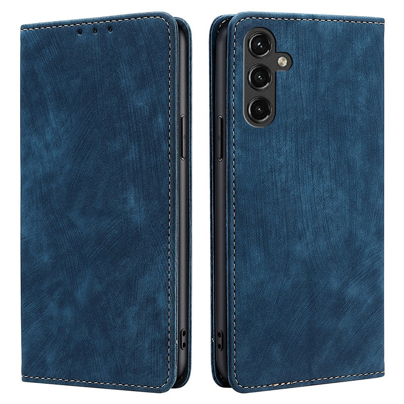 RFID Blocking Phone Case for Samsung Galaxy A14 5G, Wallet Stand All-round Shockproof PU Leather Magnetic Phone Flip Cover