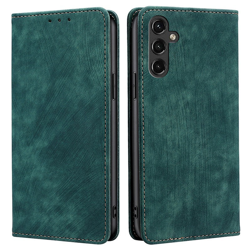 RFID Blocking Phone Case for Samsung Galaxy A14 5G, Wallet Stand All-round Shockproof PU Leather Magnetic Phone Flip Cover