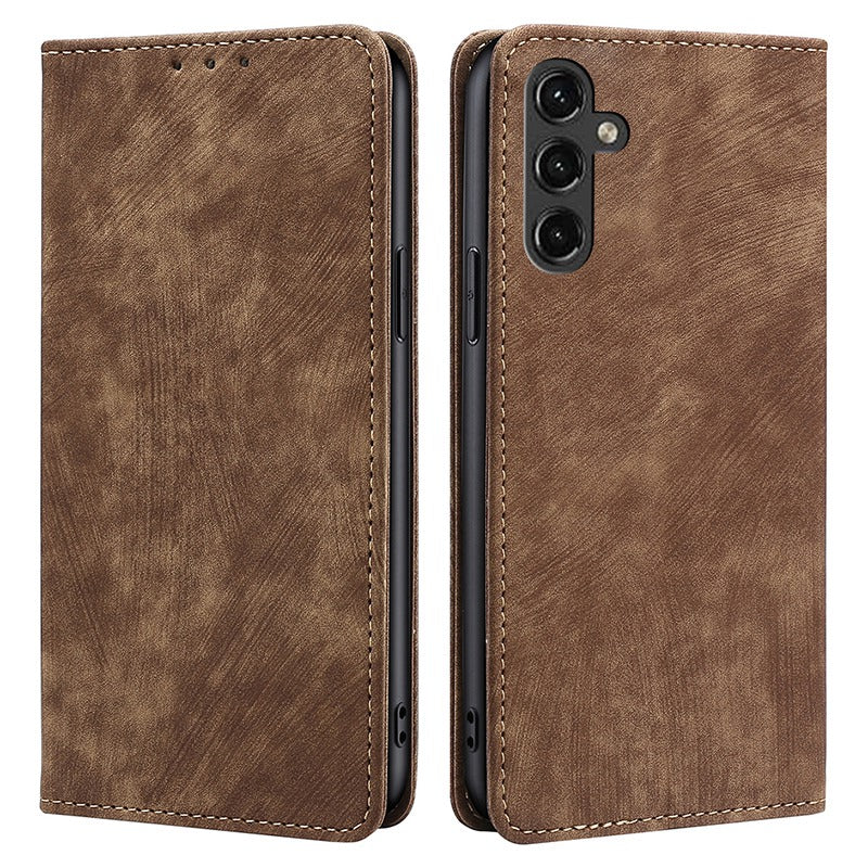 RFID Blocking Phone Case for Samsung Galaxy A14 5G, Wallet Stand All-round Shockproof PU Leather Magnetic Phone Flip Cover