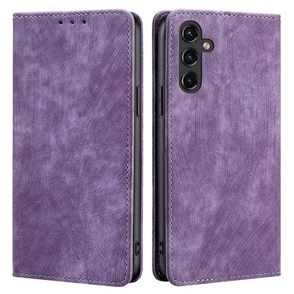 RFID Blocking Phone Case for Samsung Galaxy A14 5G, Wallet Stand All-round Shockproof PU Leather Magnetic Phone Flip Cover