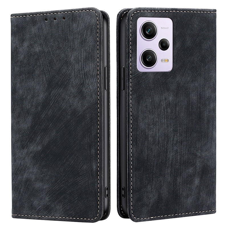RFID Blocking Wallet Phone Case for Xiaomi Redmi Note 12 Pro 5G, Stand Function PU Leather Magnetic Phone Flip Cover