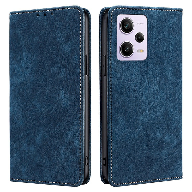 RFID Blocking Wallet Phone Case for Xiaomi Redmi Note 12 Pro 5G, Stand Function PU Leather Magnetic Phone Flip Cover