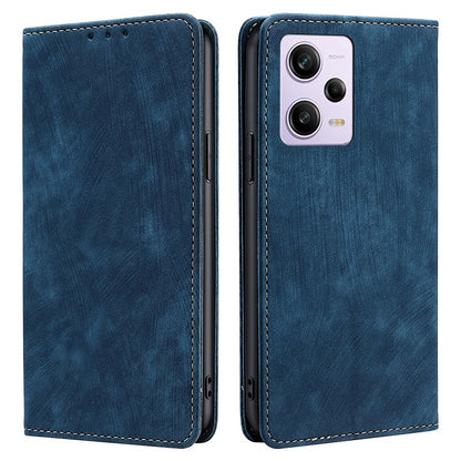 RFID Blocking Wallet Phone Case for Xiaomi Redmi Note 12 Pro 5G, Stand Function PU Leather Magnetic Phone Flip Cover