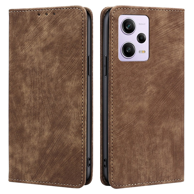 RFID Blocking Wallet Phone Case for Xiaomi Redmi Note 12 Pro 5G, Stand Function PU Leather Magnetic Phone Flip Cover