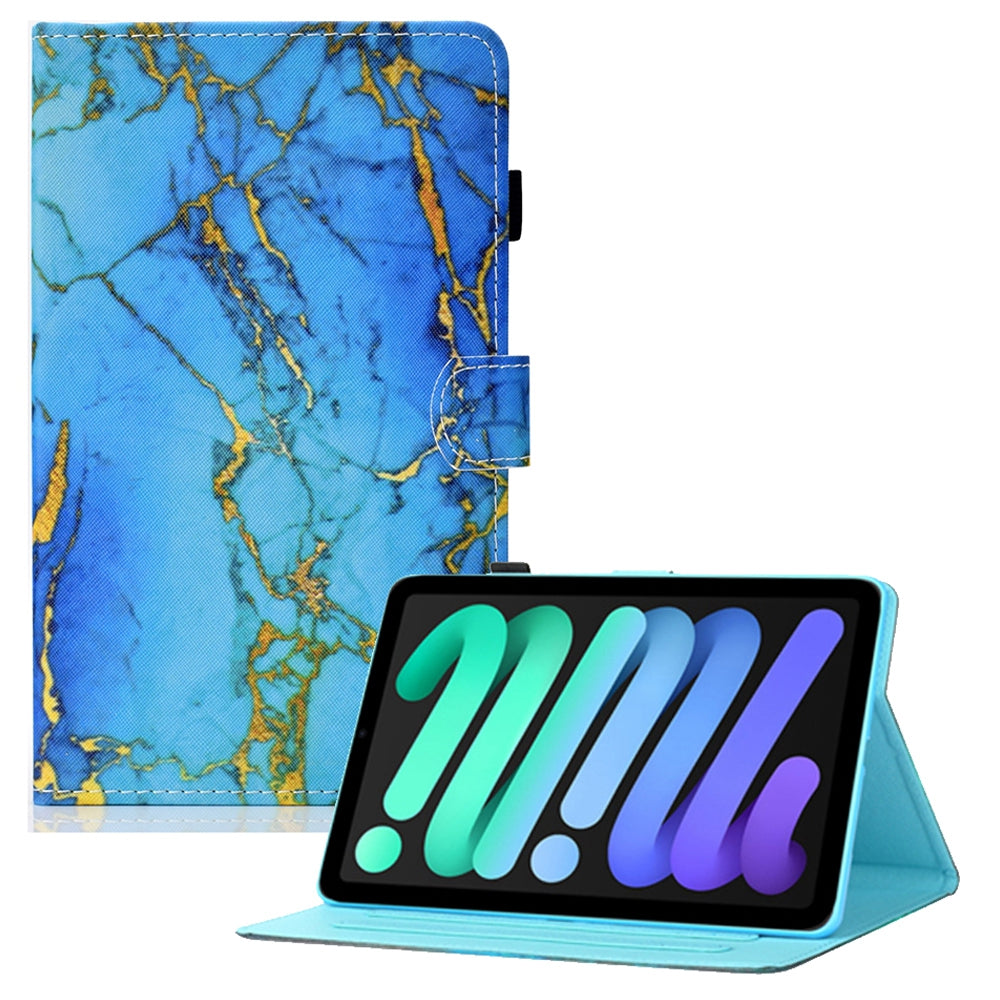 For iPad 10.9 (2022) Pattern Printing PU Leather Cover Tablet Shockproof Card Holder Case with Adjustable Stand