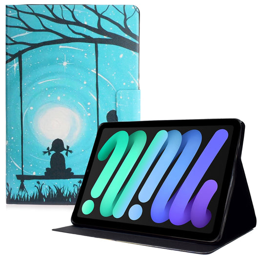 For iPad 10.9 (2022) Pattern Printing PU Leather Shockproof Cover Foldable Stand Tablet Anti-drop Case with Card Slots