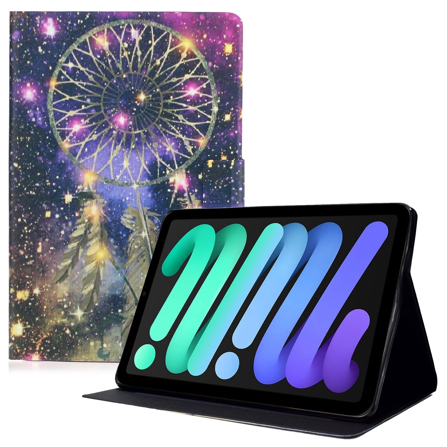 For iPad 10.9 (2022) Pattern Printing PU Leather Shockproof Cover Foldable Stand Tablet Anti-drop Case with Card Slots
