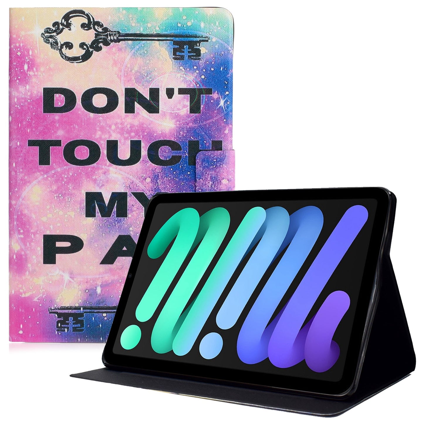For iPad 10.9 (2022) Pattern Printing PU Leather Shockproof Cover Foldable Stand Tablet Anti-drop Case with Card Slots