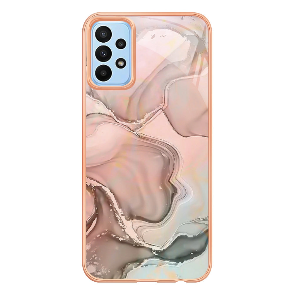 YB IMD Series-16 Style E for Samsung Galaxy A52 4G / 5G / A52s 5G Marble Pattern IMD Phone Case Electroplating 2.0mm TPU Anti-drop Cover