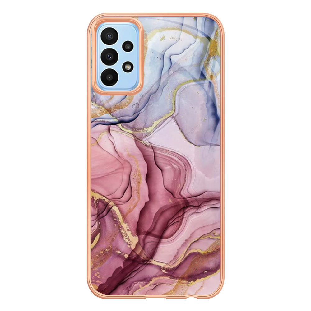 YB IMD Series-16 Style E for Samsung Galaxy A52 4G / 5G / A52s 5G Marble Pattern IMD Phone Case Electroplating 2.0mm TPU Anti-drop Cover