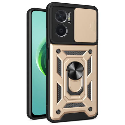 Bump Proof Phone Case for Xiaomi Redmi Note 11E 5G / Redmi 10 5G / 10 Prime+ 5G, PC + TPU Protective Back Cover with Slide Camera Protector and Ring Kickstand