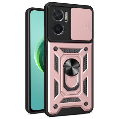 Bump Proof Phone Case for Xiaomi Redmi Note 11E 5G / Redmi 10 5G / 10 Prime+ 5G, PC + TPU Protective Back Cover with Slide Camera Protector and Ring Kickstand