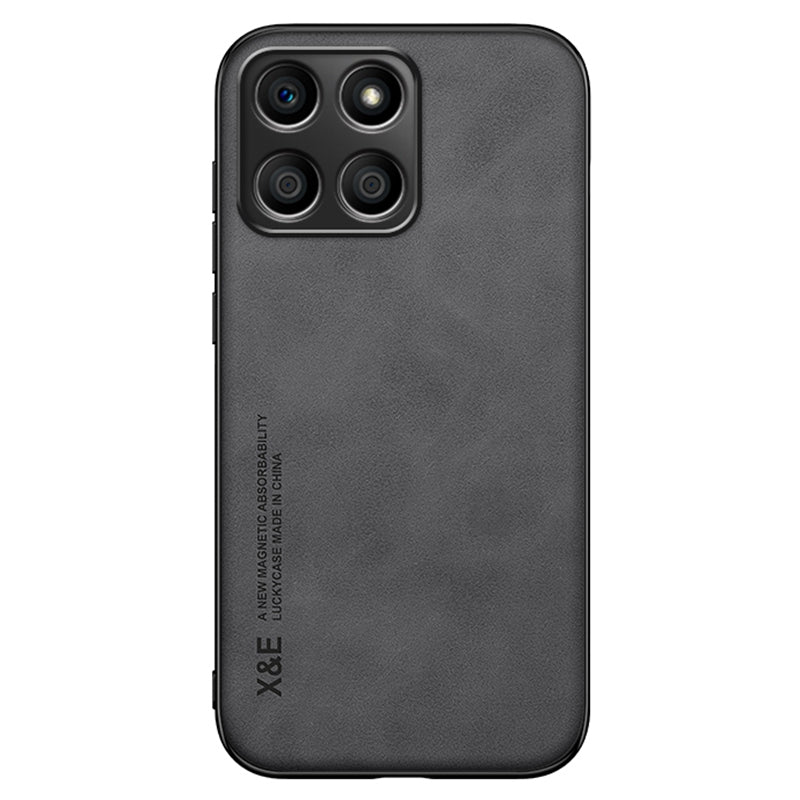 X&E For Honor X8 5G PU Leather Coated TPU+PC Phone Case Anti-drop Skin-touch Phone Cover with Built-in Metal Sheet