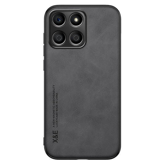 X&E For Honor X8 5G PU Leather Coated TPU+PC Phone Case Anti-drop Skin-touch Phone Cover with Built-in Metal Sheet