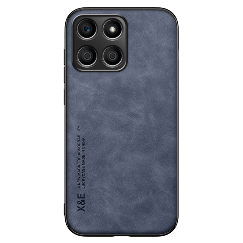 X&E For Honor X8 5G PU Leather Coated TPU+PC Phone Case Anti-drop Skin-touch Phone Cover with Built-in Metal Sheet